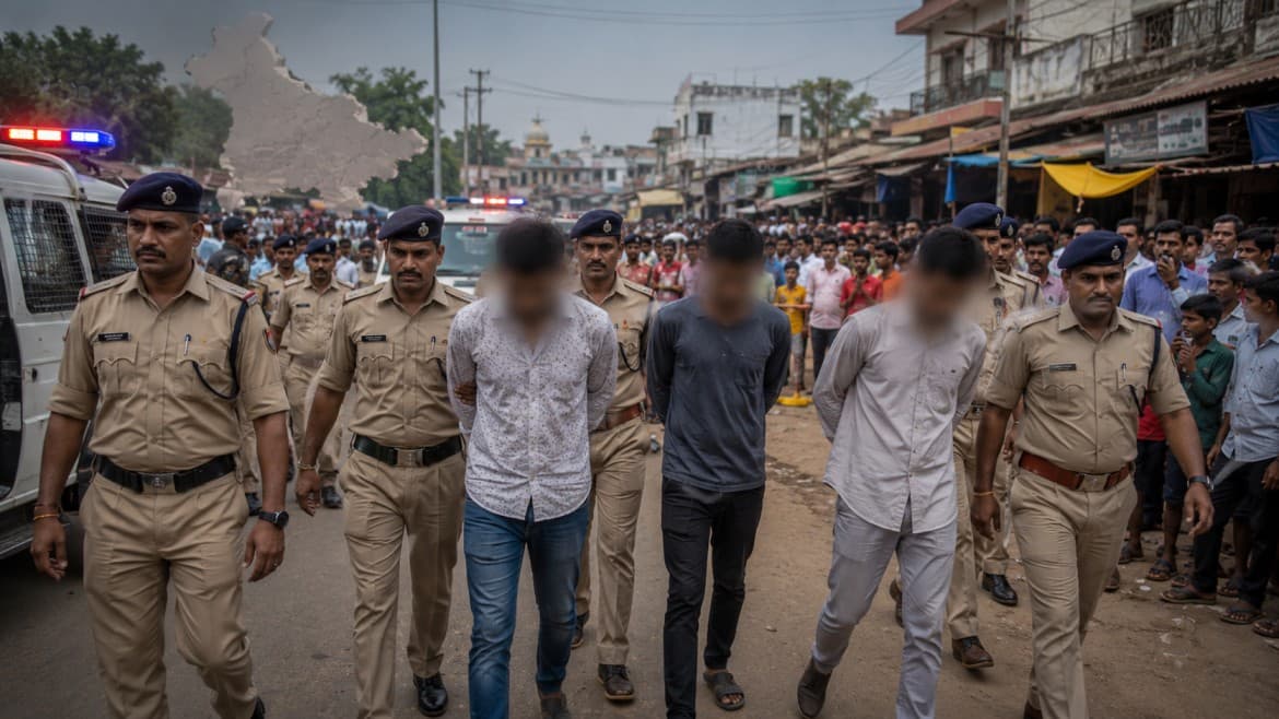 आलीराजपुर गैंगरेप केस: तीनों आरोपी गिरफ्तार, पुलिस ने बाजार में निकाला जुलूस